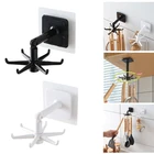 Многофункциональные самоклеящиеся крючки, поворотные на 360 градусов настенные крючки, кухонная вешалка с шестью зажимами, крючок-держатель, органайзер для кухни и ванной