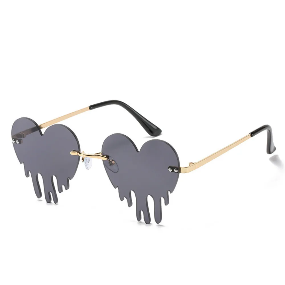 

Fashion Heart Rimless Sunglasses Women 2020 New Tears Shape Steampunk Sunglasses Unique Vintage Eyewear Uv400