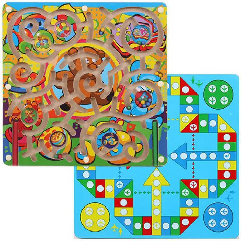 Звезда двойные боковые Летающие шахматы лабиринт магнитная ручка гуляя шарик