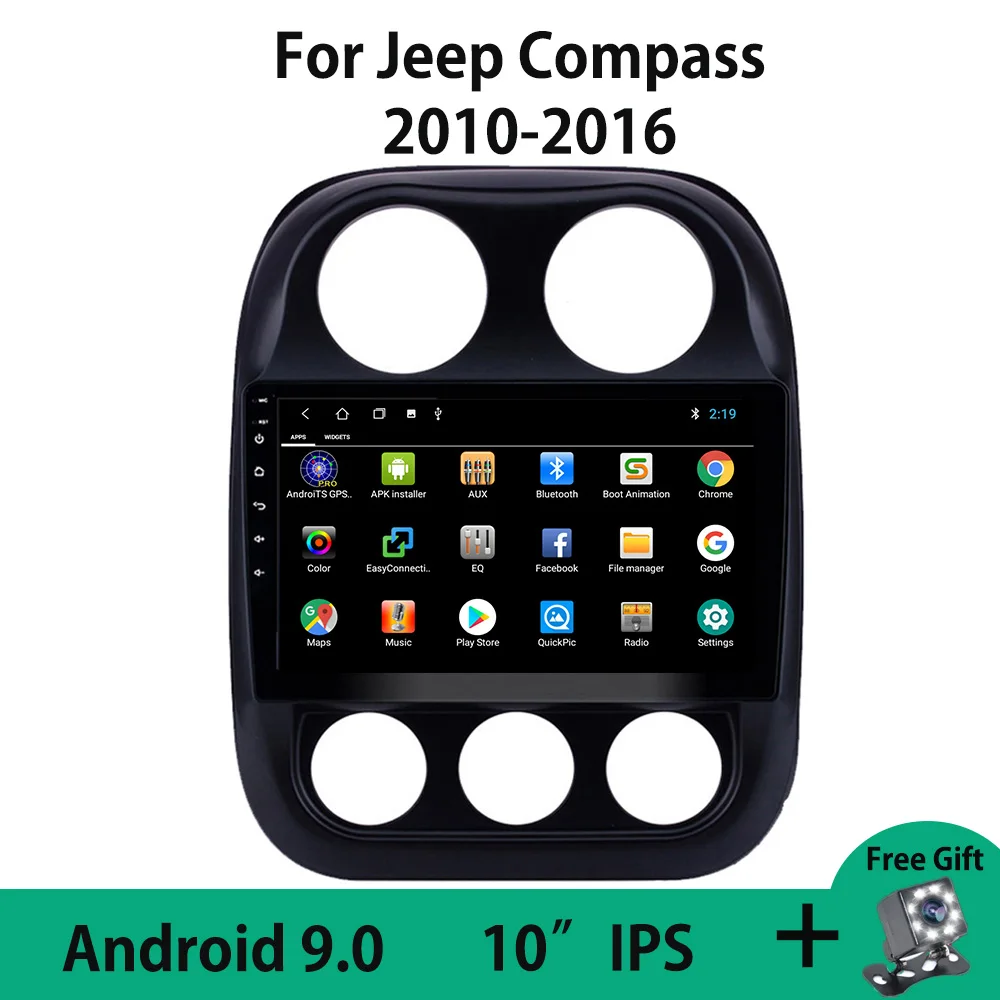 

Автомагнитола на Android 9,0 для Jeep Compass 1 MK 2010 - 2016 мультимедийный видеоплеер Навигация стерео GPS Mirror Link Carplay OBD BT