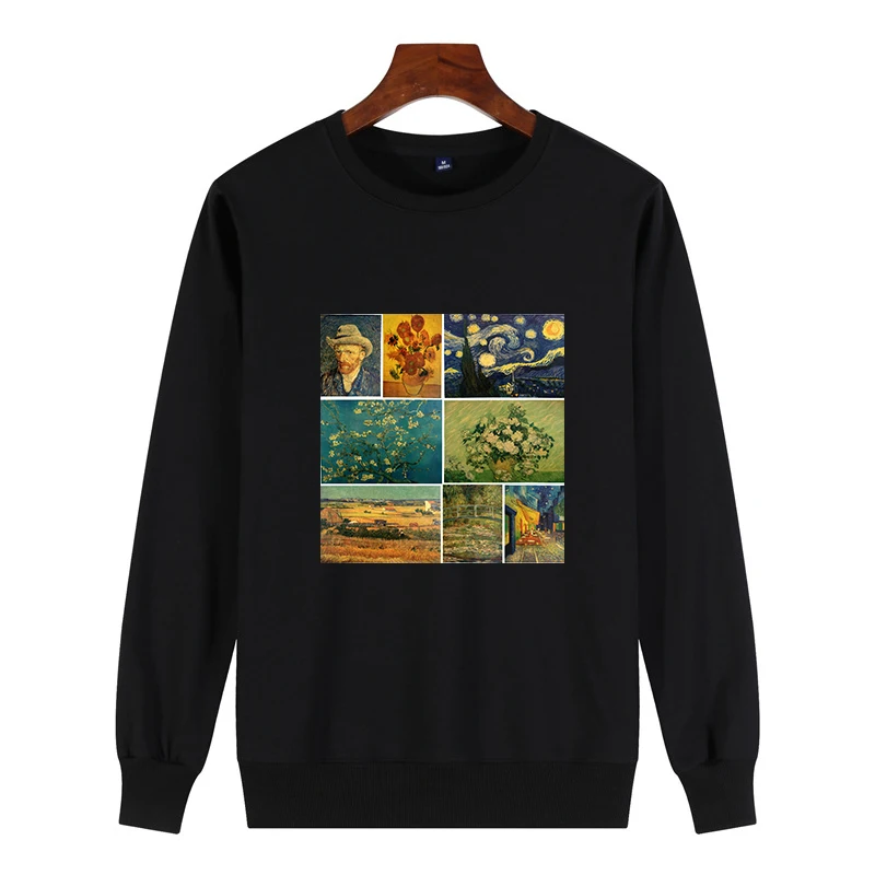 Kpop модные толстовки Van Gogh Art масляная краска Harajuku Michelangelo Ulzzang винтажная Толстовка