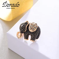 dorado 2020 new small elephant black lacquer brooches for women kids party pins scarf clothes fashion jewelry high quality metal