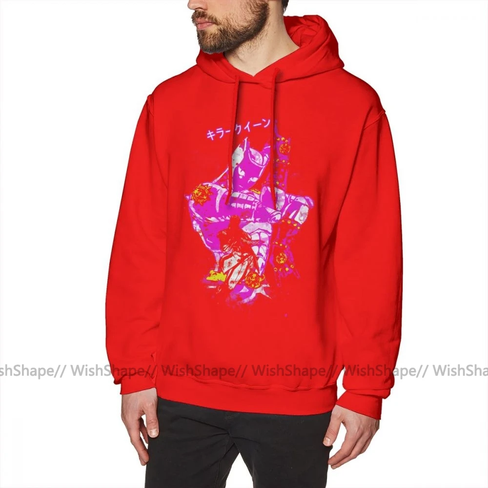 Jojo Толстовка Killer queen толстовки хлопок свободный пуловер худи мужской красный XXXL Зима хороший длинный рукав толстовки - Цвет: Red
