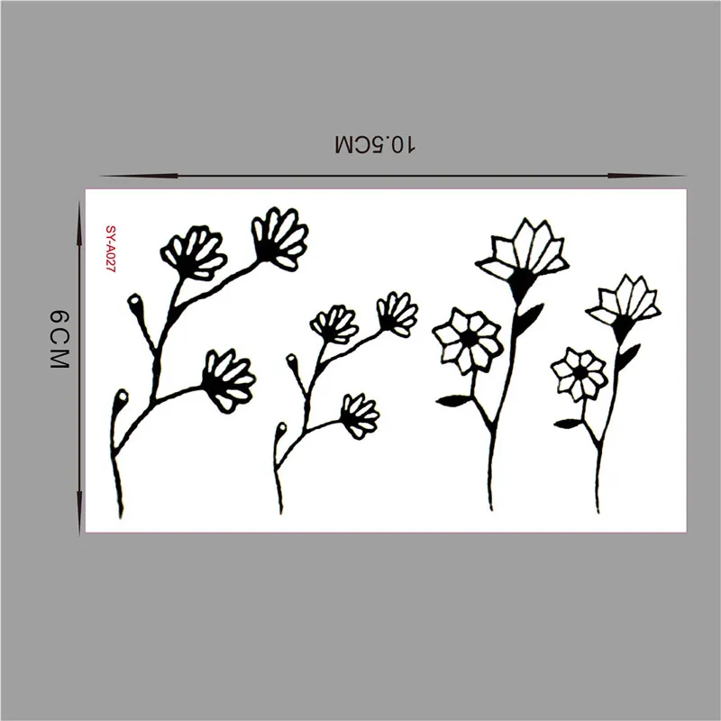 4 шт. оригинальный дизайн свежий цветок травы поддельная Татуировка