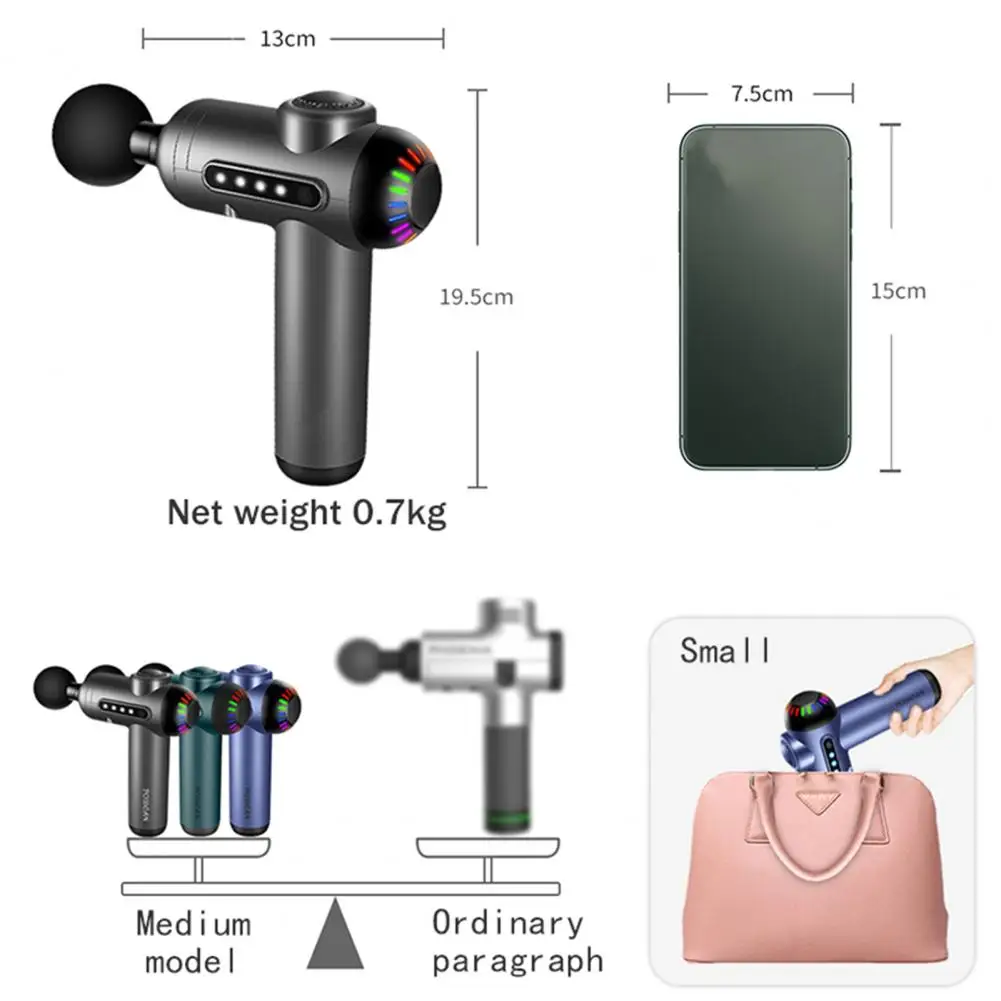 

20W Deep Tissue Percussion Muscle Massage Pain Relief Mute Electric Sport Fitness Massager Relieve Muscle Soreness Stiffness