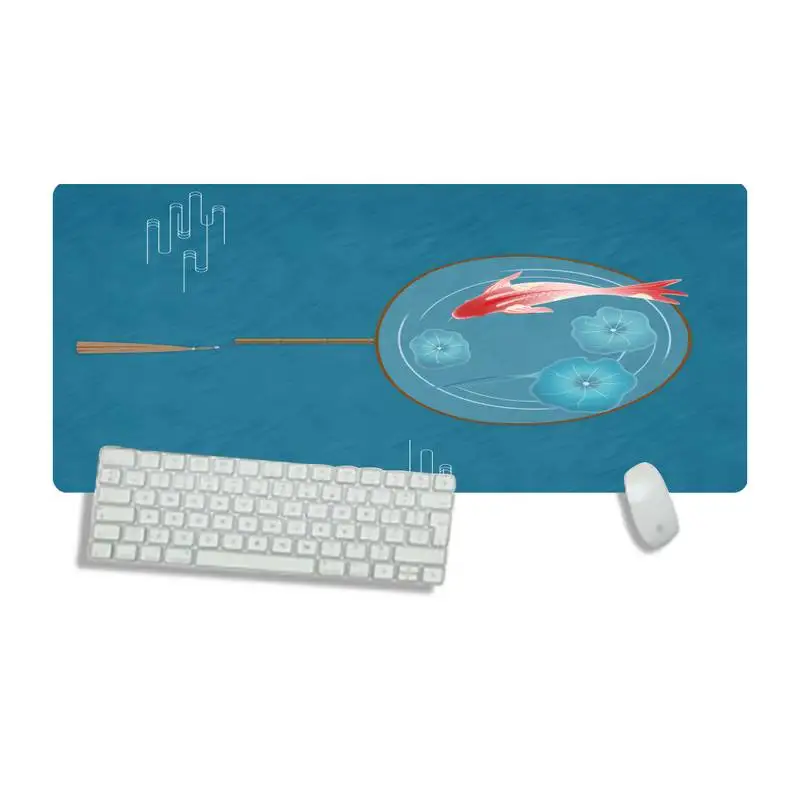 

Chinese Koi Fishes Rubber PC Computer Gaming mousepad Desk Table Protect Game Office Work Mouse Mat pad Non-slip Laptop Cushion