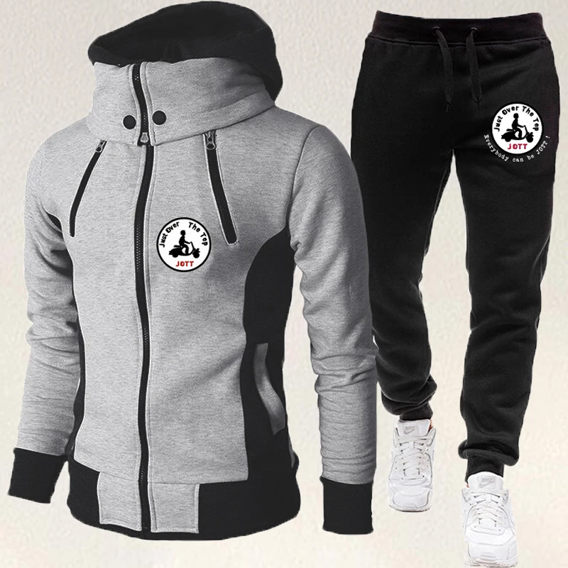 

Мужской спортивный костюм с принтом Jott, модные зимние теплые и холоднозащитные плотные толстовки с воротником-стойкой и спортивные брюки, п...