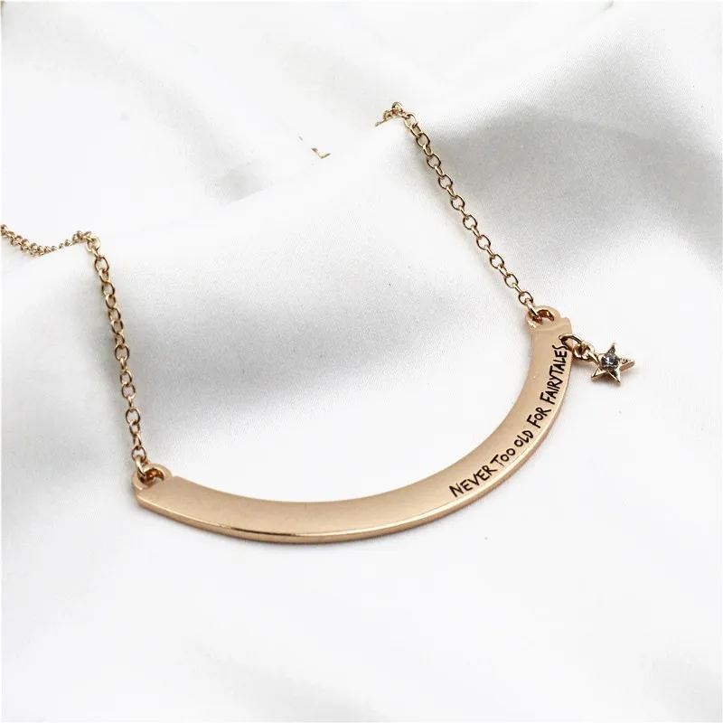 New letter necklace curved bright face simple atmosphere | Украшения и аксессуары