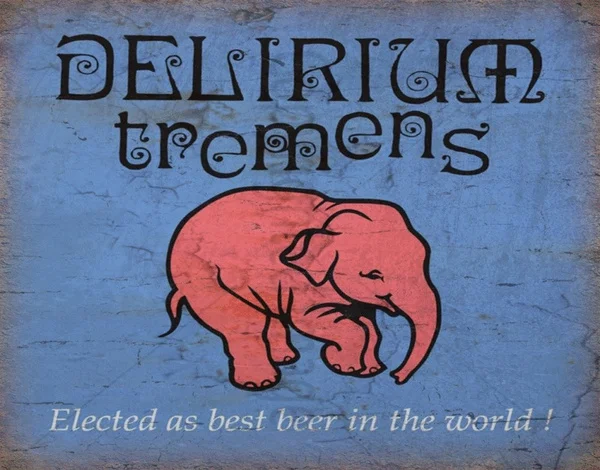 

Delirium Tremens Belgian Lager Beer Metal Sign Poster Plaque Wall Home Decor Prompt Card Tin Sign Wall Decor Metal Wall Decor