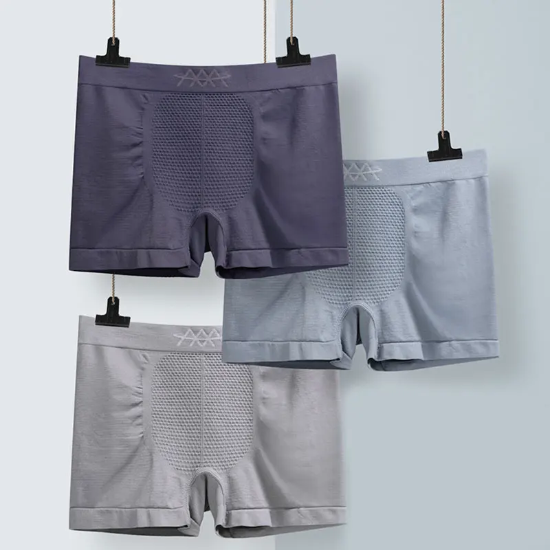 

Plus Bamboo Fiber Men Underwear Male boxer Solid Panties Shorts Men's Underpants Breathable Intimate Man boxers Wholesale