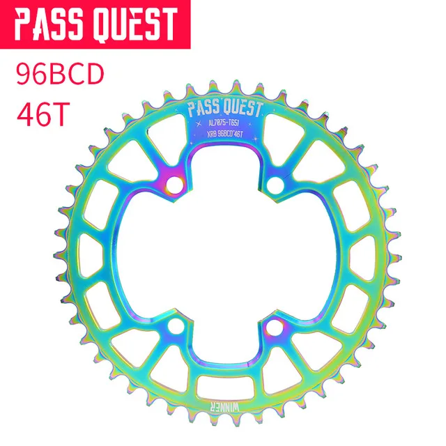 Пасс QUEST 96BCD с титановым покрытием MTB узкая широкая цепь/цепное колесо 34 T/36 T/38 T/40 T/42 T/44 T/46 T/48 T велосипед deore xt Chainwheel - Цвет: 46T