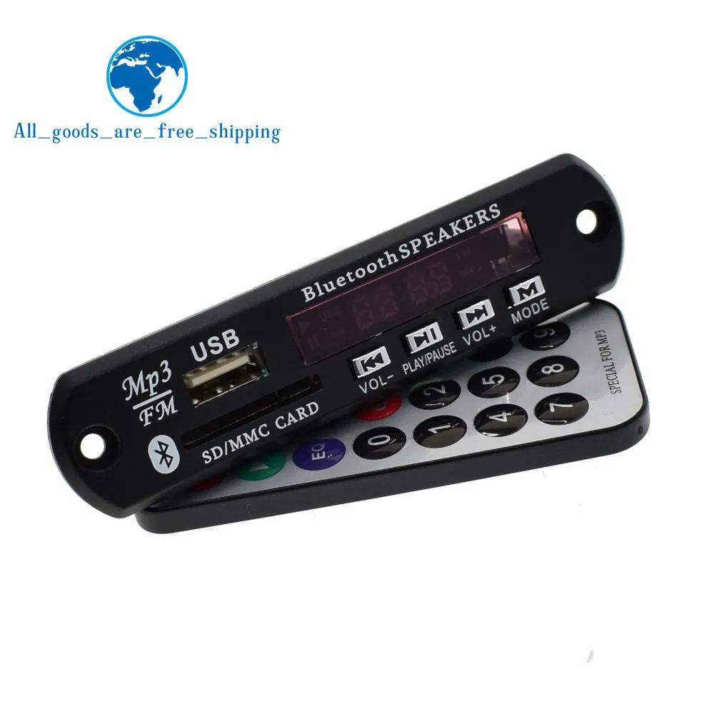 TZT Новое поступление беспроводной Bluetooth 12 в MP3 WMA декодер доска аудио модуль USB TF радио для автомобиля аксессуары