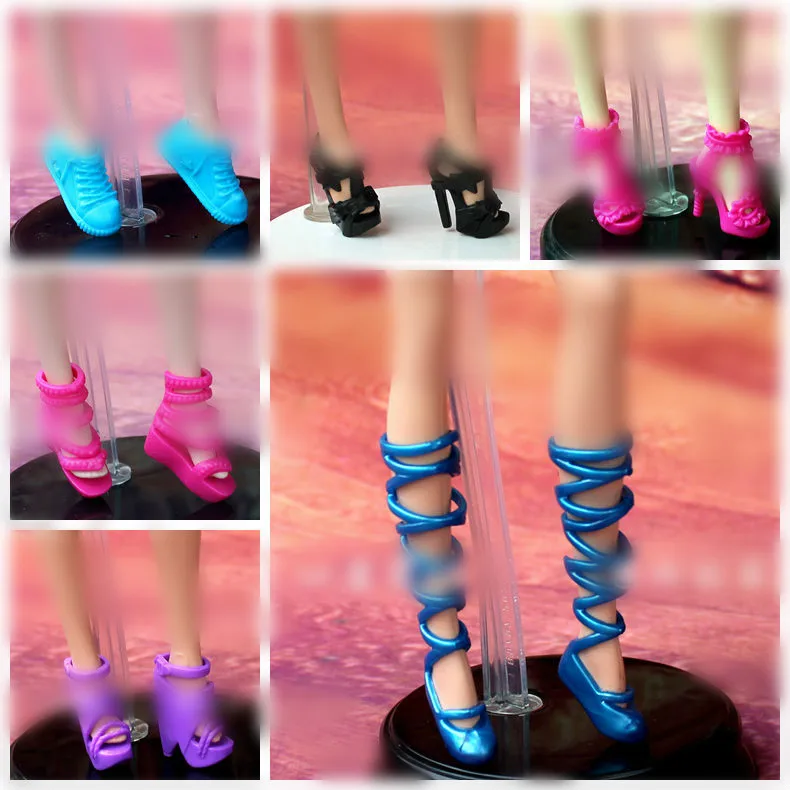 

1/6 Doll Shoes Mix style High Heels Sandals Boots Colorful Assorted Shoes Accessories For 30cm Doll Baby Xmas DIY Toy