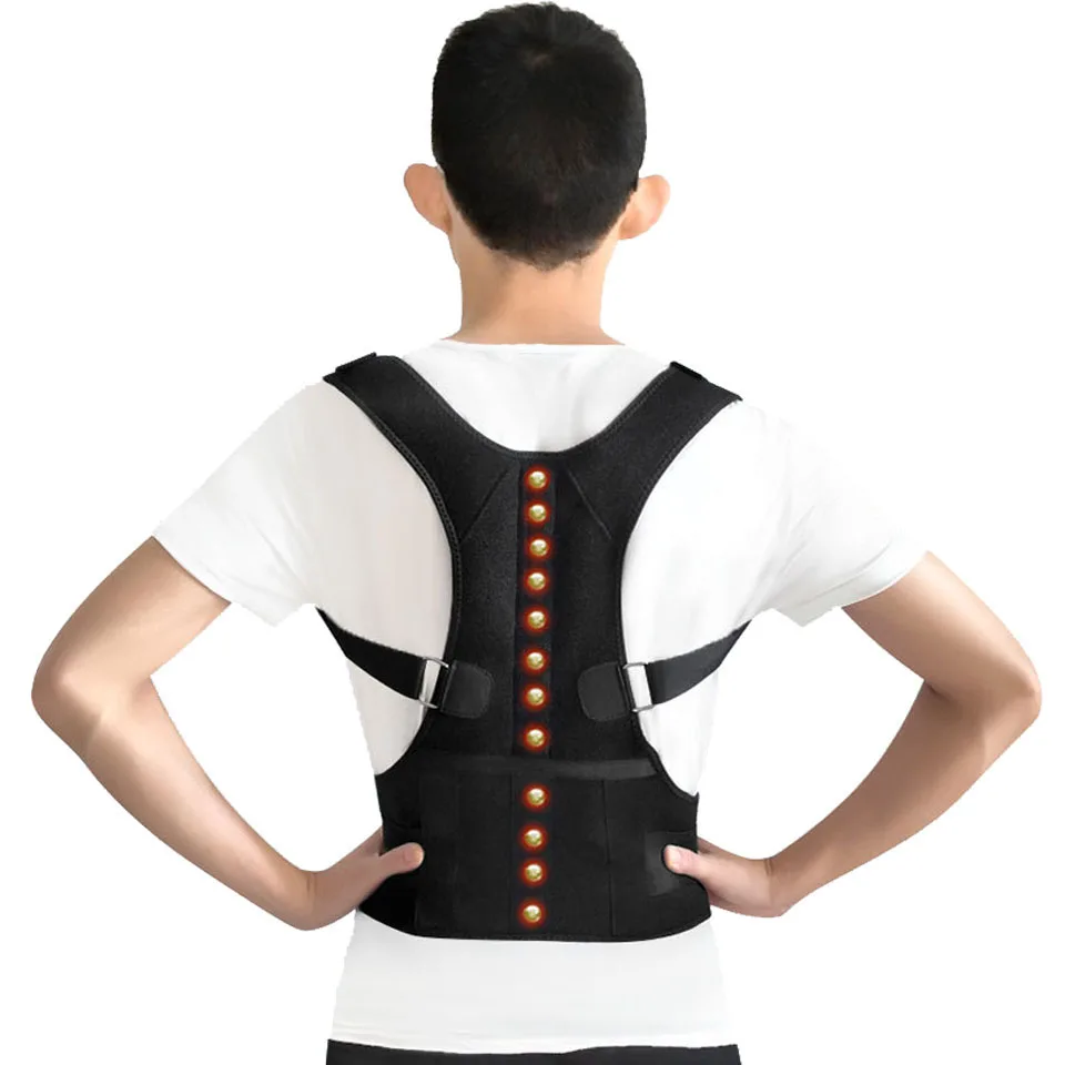 

Бандаж для спины и плеч, поддерживающий пояс для мужчин, женщин и мужчин, s-образный, Корректор осанки для магнитной терапии