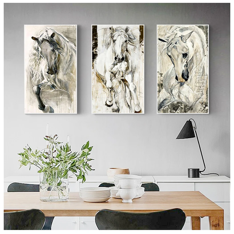 

Poster Wall Art Painting Canvas Print Animal Pictures The Horses Posters For Living Room No Frame