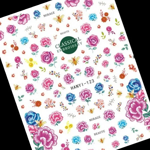 Hanyi-123 Новейшие 3d наклейки для дизайна ногтей SOLONAIL hanyi-19 flower-19 Stamp шаблон Переводные картинки инструмент DIY Инструменты для украшения ногтей - Цвет: Hanyi-123
