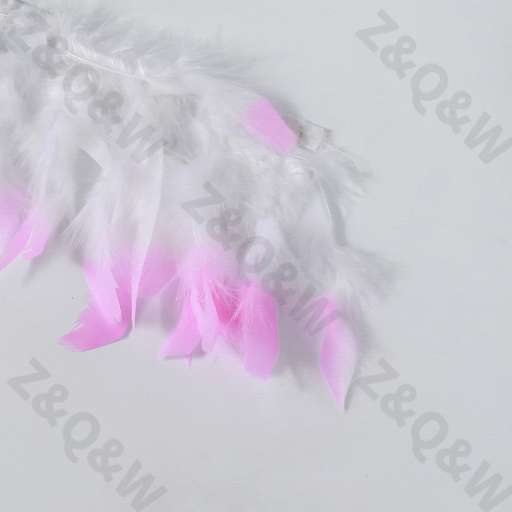 Новые естественные белые перья индейки, закрашенные в розовый, 2 метра, своими руками: костюм, платье, юбка, украшение для стены в стиле "нет-ред", аксессуары.