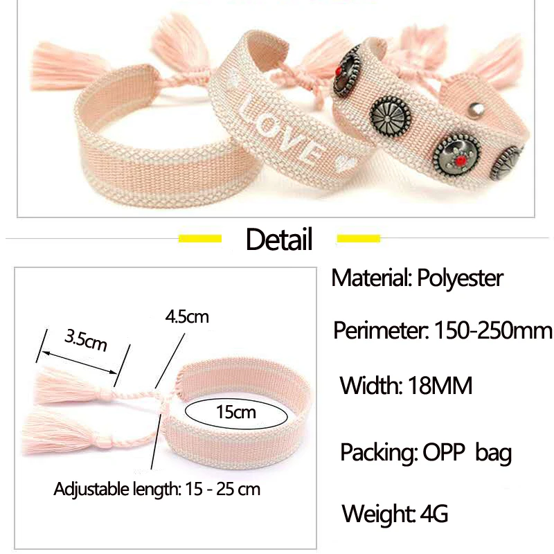 

Vintage friendship bracelet for women summer 2021 hand-woven tassel bracelet embroidery woven bracelet wholesale gifts can be cu