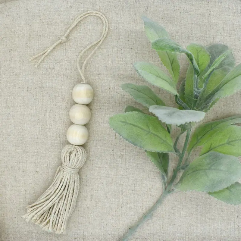 2 шт Tassle Farmhouse бусины из натурального дерева гирлянда для детской комнаты декор