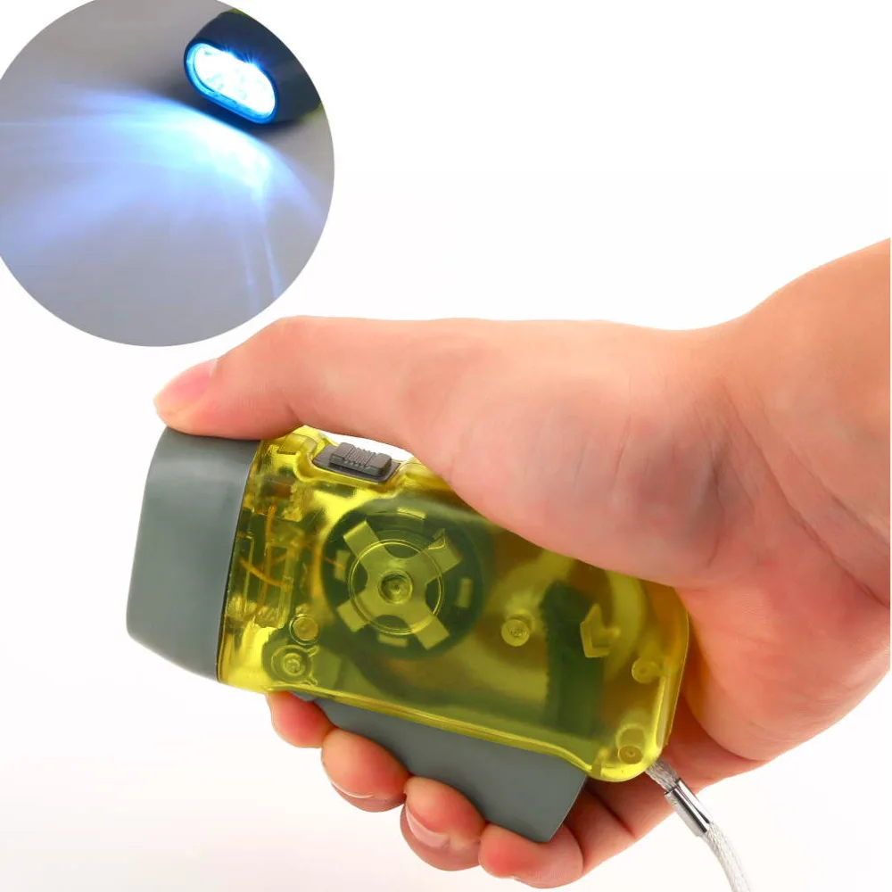 3 LED Dynamo Wind Up Flashlight Hand-pressing Crank NR No Battery Torch Hot drop shipping | Спорт и развлечения