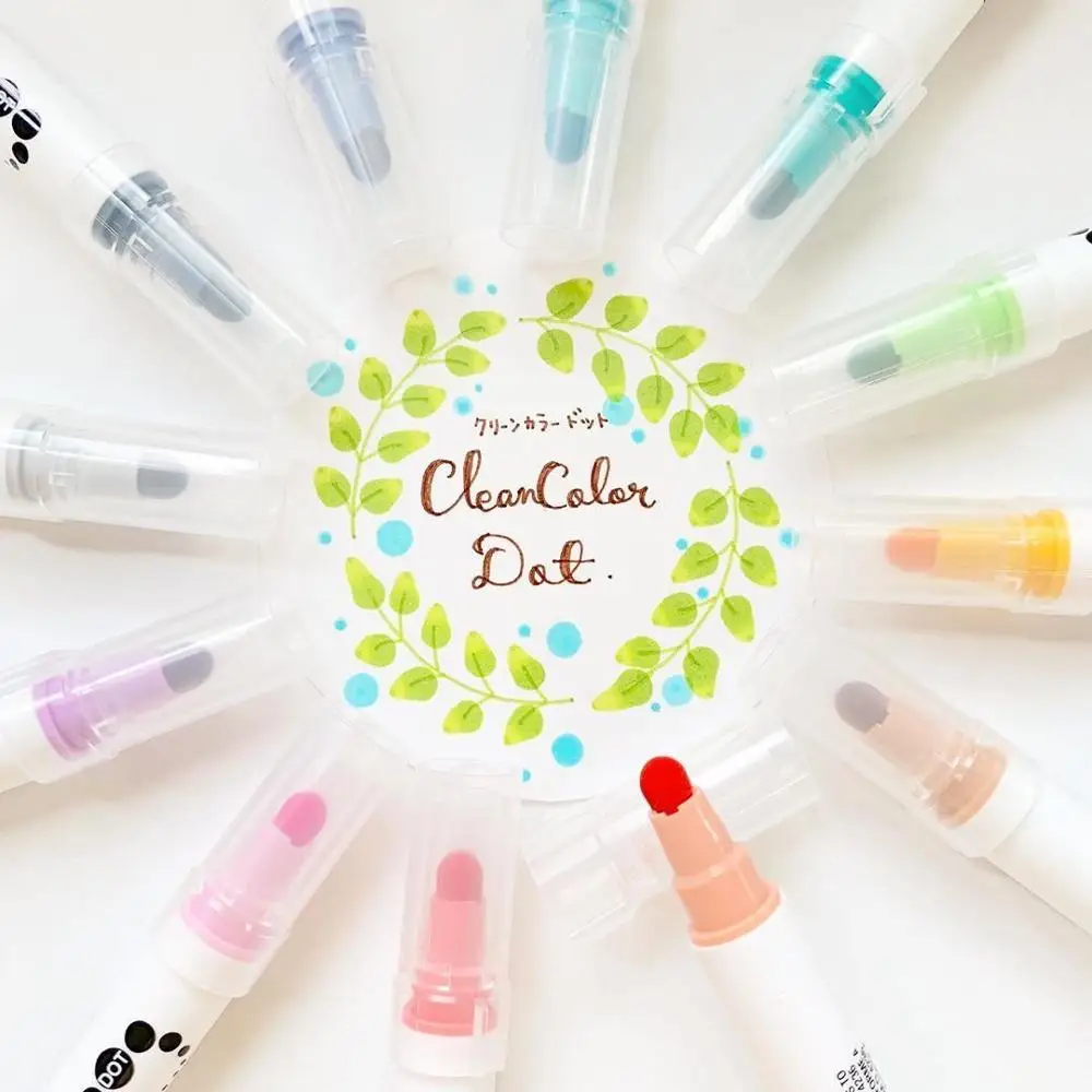 

1pc Japan Kuretake zig double head dot Waterproof watercolor pen journal brush pen marker pen kawaii Painting supplies