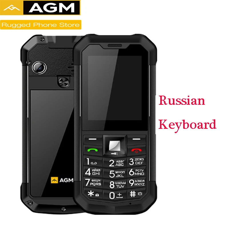 M3 Russian Keyboard AGM M3 русский прочный двойной SIM открытый 2,4 ''Телефон IP68 водонепроницаемый ударопрочный пылезащитный фонарь 1970 мАч фонарик - Цвет: M3 Russian Keyboard