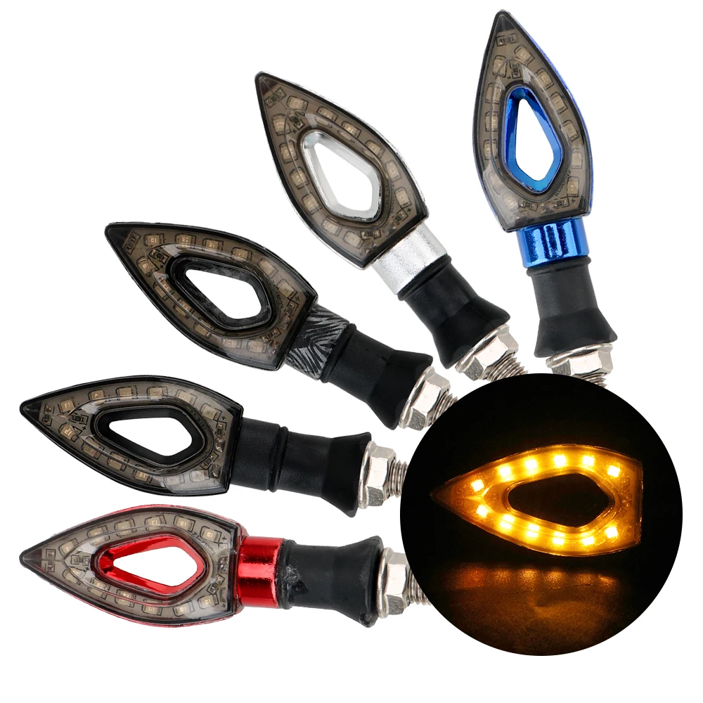 

12LED DC 12V Motorcycle Turn Signal Lights 2Pcs/set Turn Indicators Lamps Universal