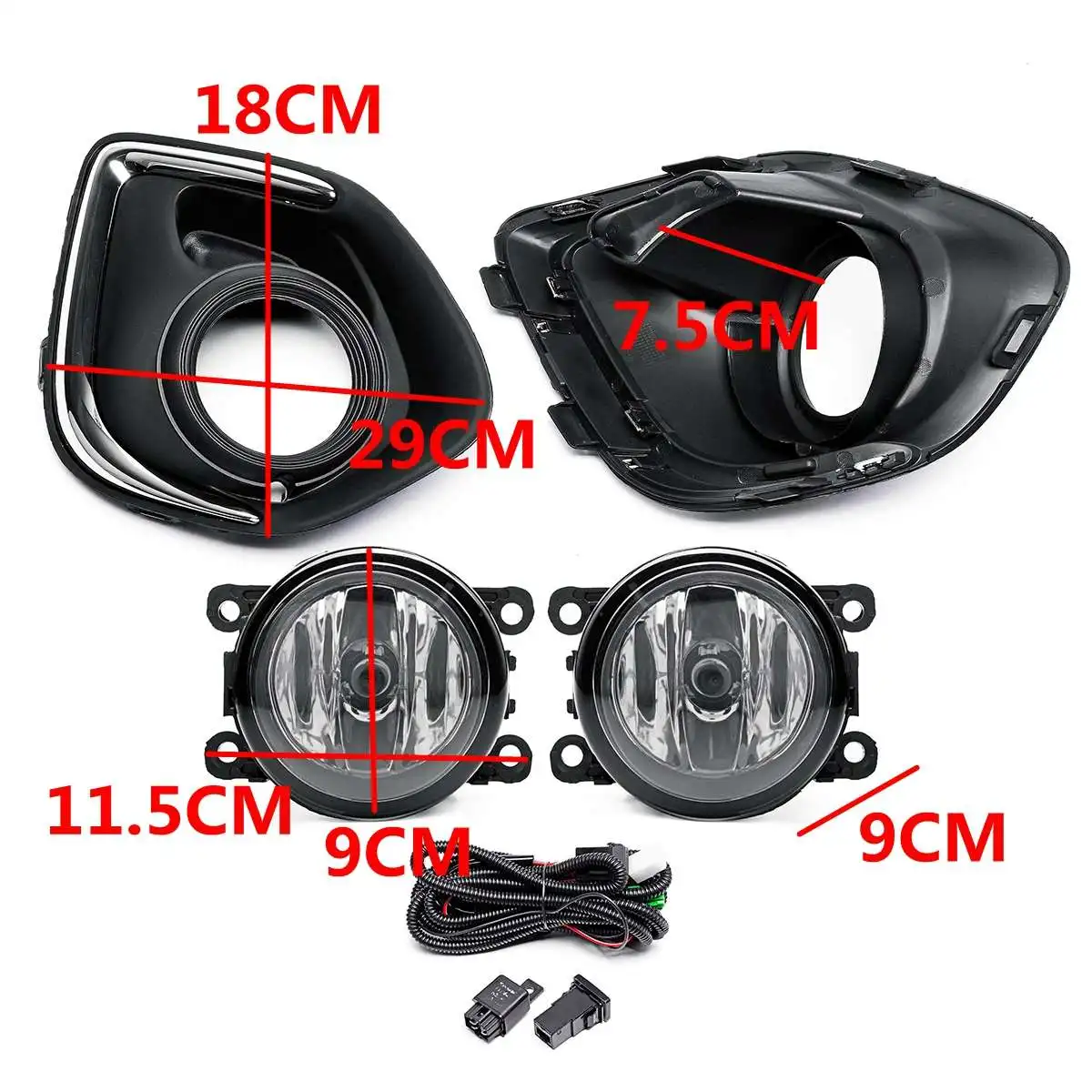 

1 Set Fog Lamp For Mitsubishi Outlander Sport 2013 2014 2015 Assembly With Bulb + Cover Frame Super Bright Fog Light Halogen