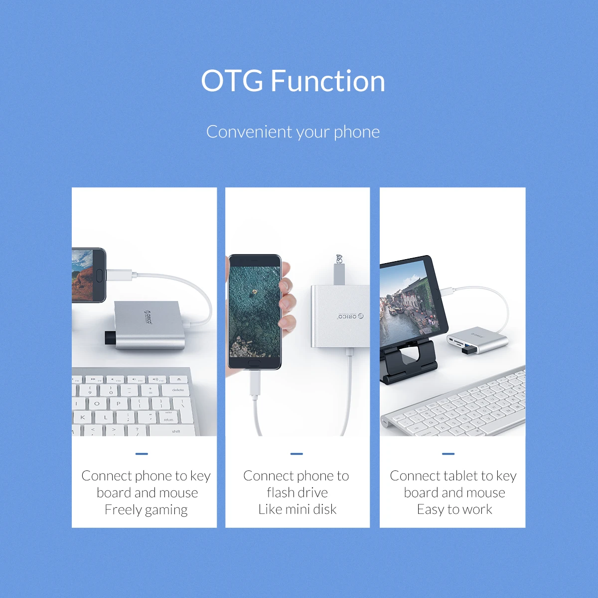 ORICO USB C концентратор type C для мульти USB 3,0 TF/SD разветвитель PD зарядный адаптер док-станция для MacBook Pro аксессуары samsung Galaxy S9