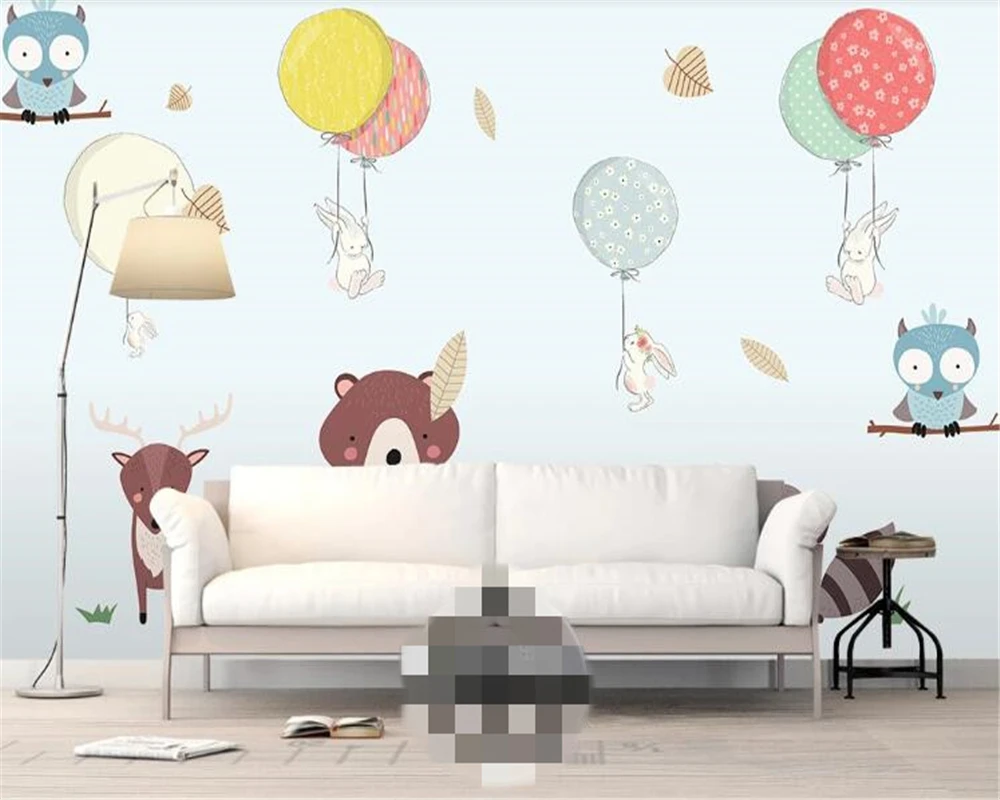 3D-обои beibehang на заказ Настенные обои для детей мультяшный самолет воздушный шар