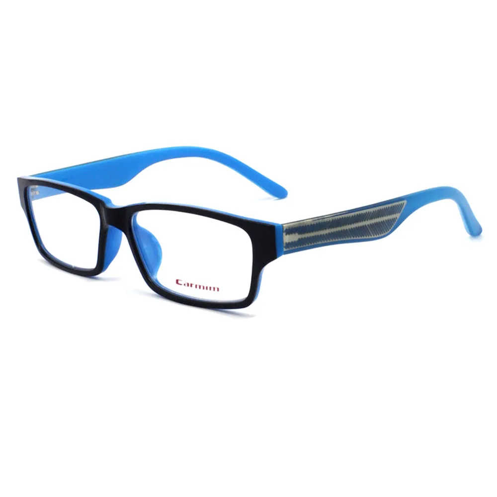 

New Unisex Blue Black Frame Leave Shaped Design Pattern Square Hinge Optical Glasses Anteojos Temple Eyeglass D021