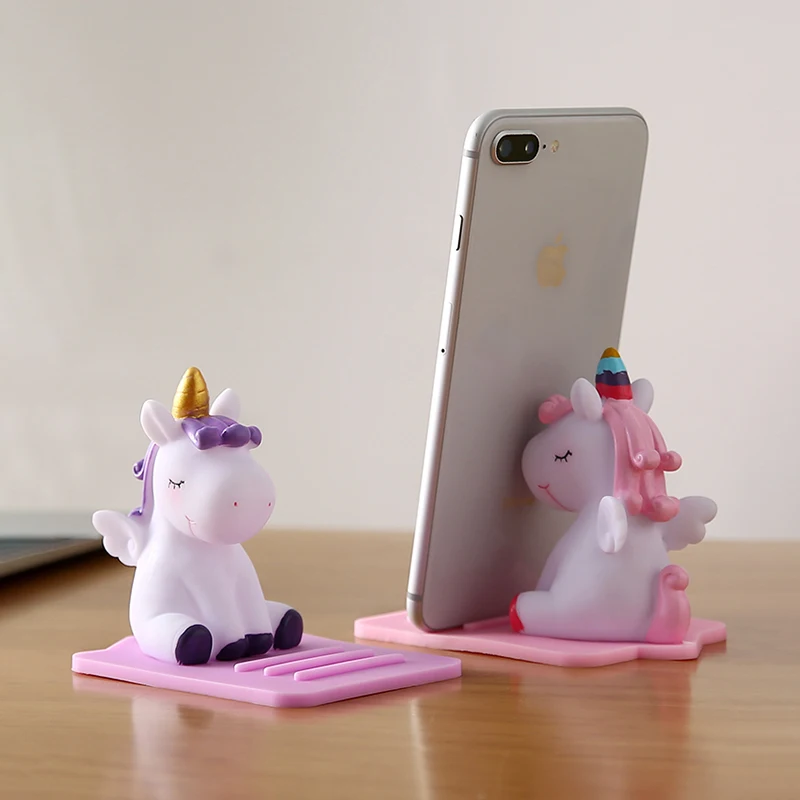 

Lazy Phone Holders Exclusive Liquid Silicone Stands Multi Angle Cute Cartoon Unicorn Non Slip Desktop Bracket For iPhone Samsung