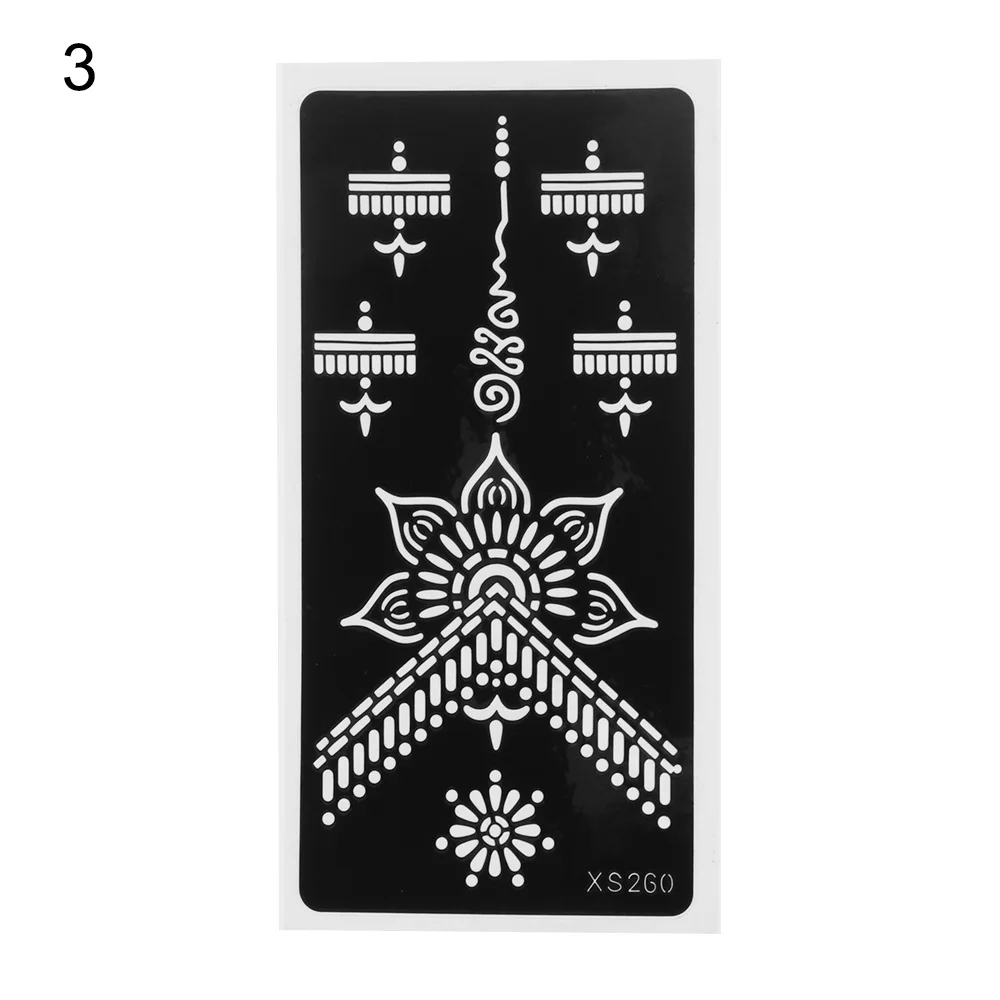 Шаблон индийской татуировки хной "Ramdon Style Black Mehndi" для временной росписи глиттером на трафаретах.