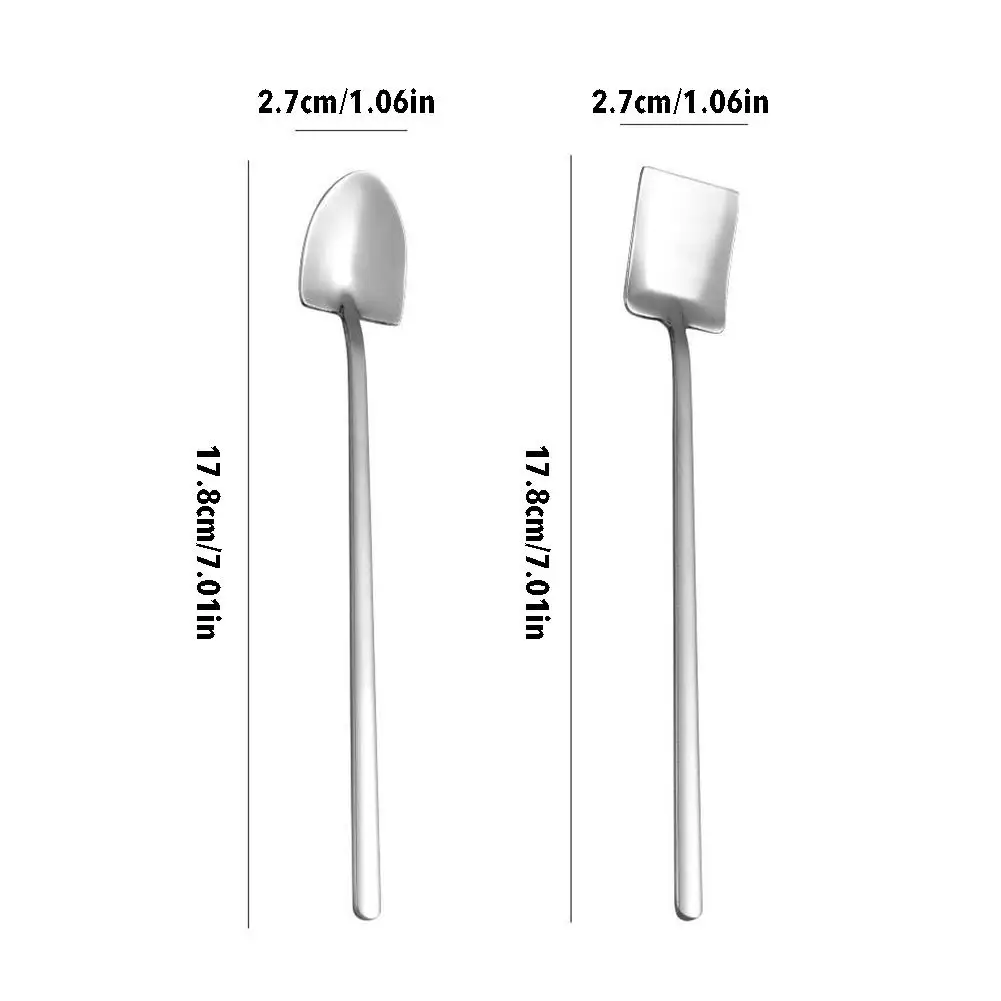

2PCS Stainless Steel Coffee Tea Spoon Shovel Shaped Dessert Forks Ice Cream Coffee Sugar Teaspoon For Kitchen Accessories Tools