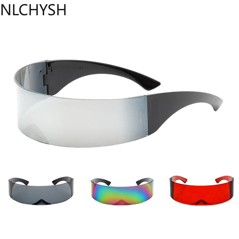 

Glasses Sunglasses Cycling Glasses Future Warrior Headband Glasses Large Mirror Fashion Party Wrap Shield Personality Visor