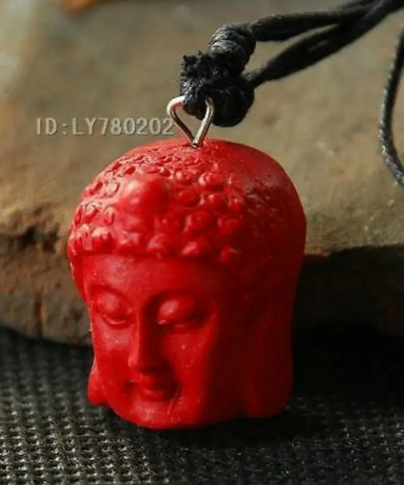 Голова Будды резной киннабар Тибетский буддистский кулон|Подвески| |