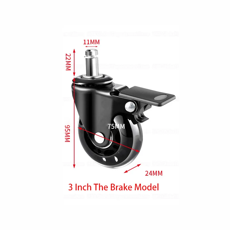 Ролики для офисного стула 2 дюйма 5 3 поворотные резиновые колеса сменные мягкие