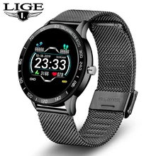 LIGE 2019 New Smart Watch Men OLED Color Screen Heart Rate Blood Pressure Multi-Function Mode Sport smartwatch fitness Tracker