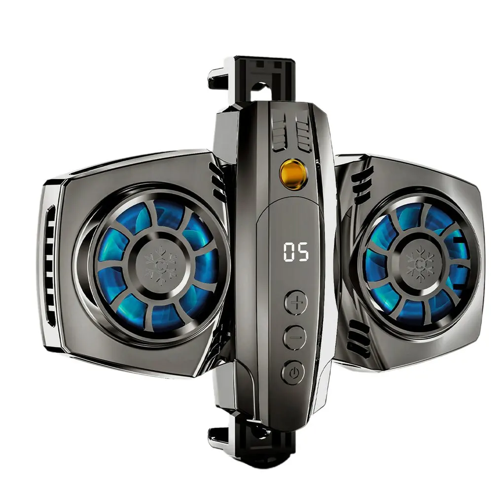 

K4 Mobile Phone Radiator With Smartphone Temperature Display Dual Cooling Fan Cell Phone Cooler For HUAWEI Iphone Xaiomi Samsung