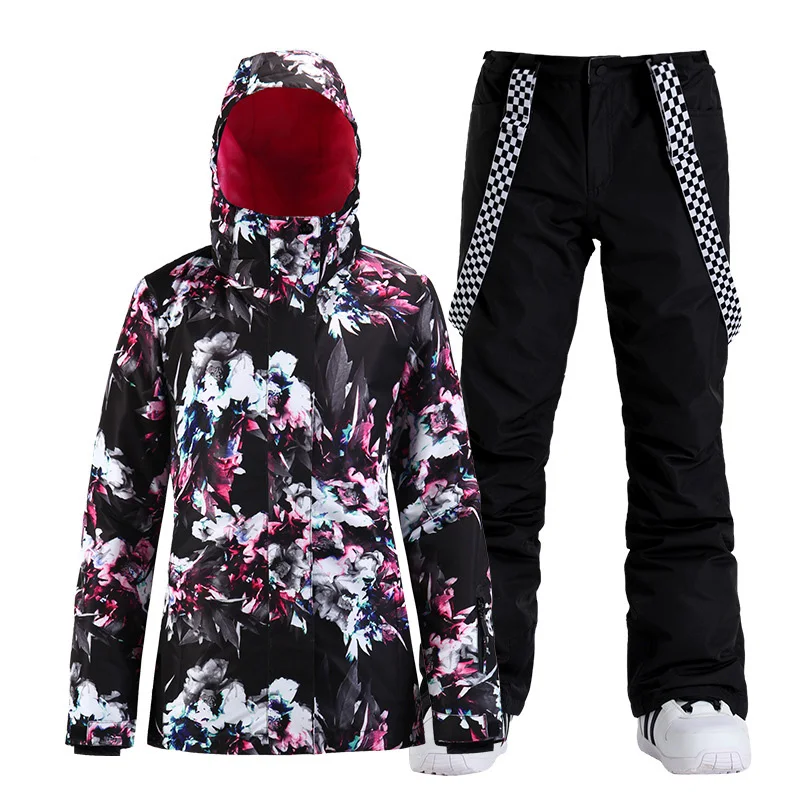 

Flower Girls Snow Suit Wear Outdoor Sports Costumes Waterproof Windproof Snowboard Ski Clothing Sets Jacket + Pant Women's -30