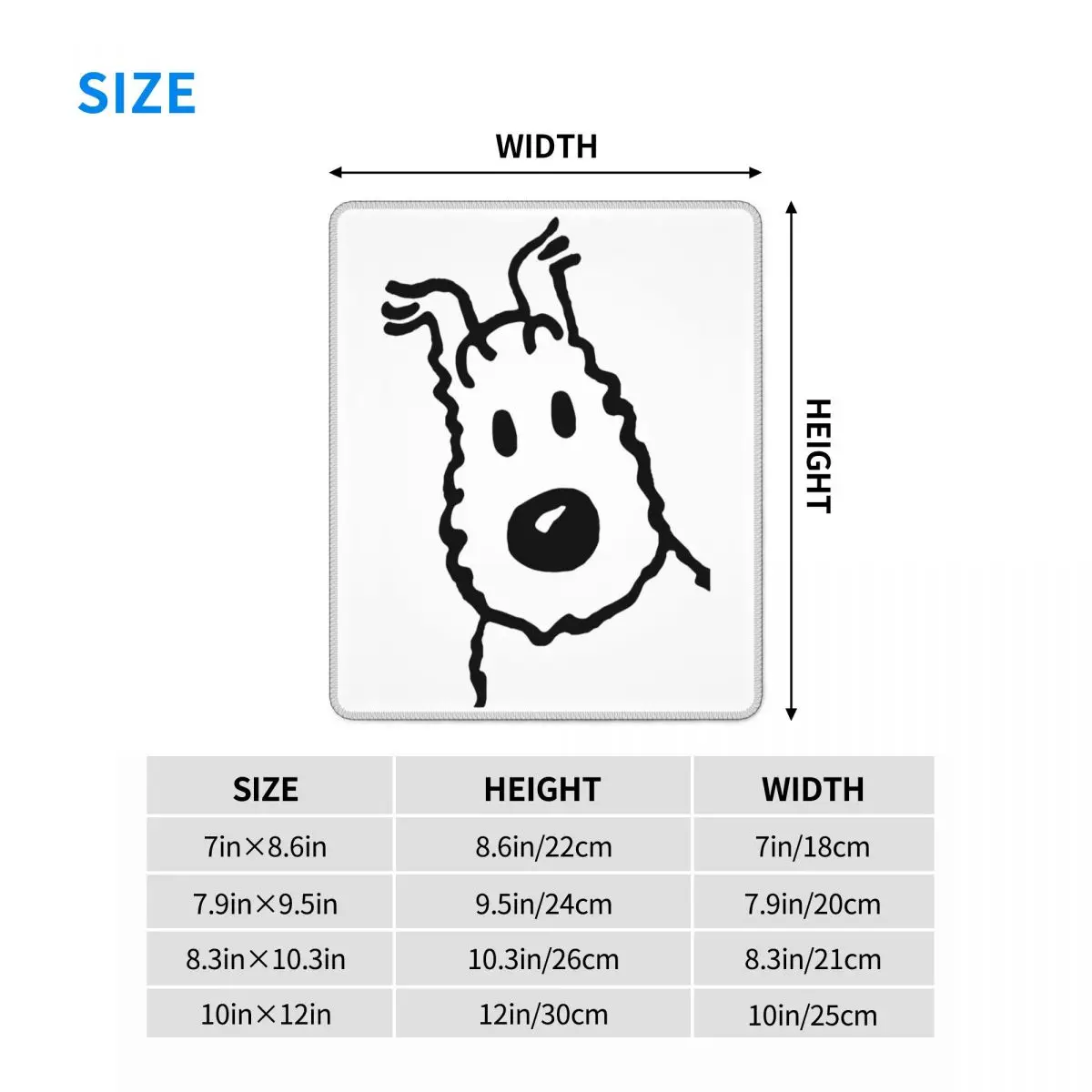 

Snowy Tintin Merchandise Gaming Mouse Pad The Adventures of Tintin Antislip Soft Mat Natural Rubber Gamer Computer Laptop Pad