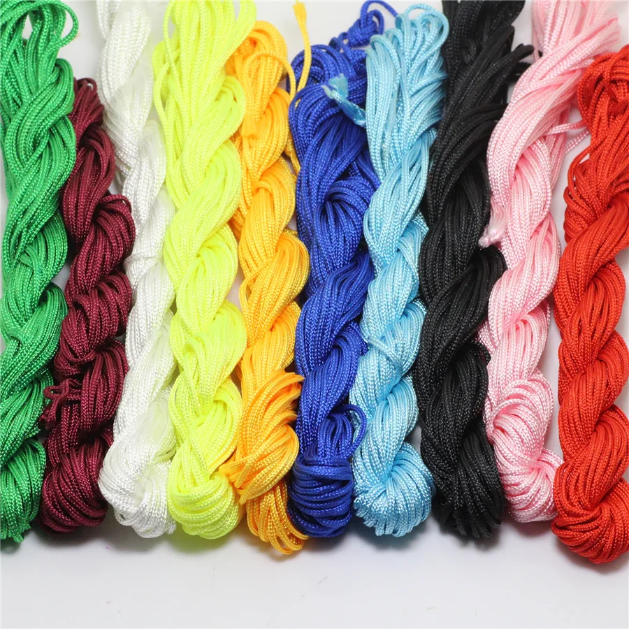

1mm 1.5mm Nylon Cord Thread Chinese Macrame Rattail Rope String DIY for Jewelry Making Bracelet Necklace