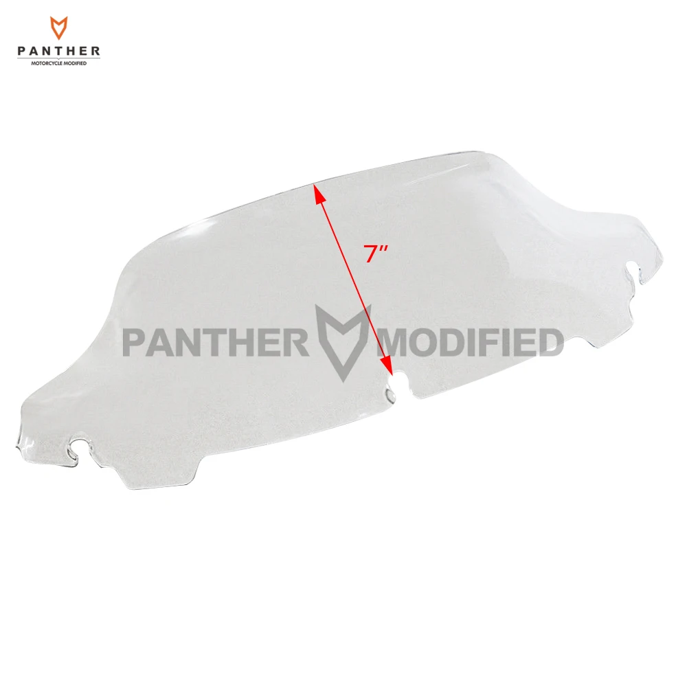 7" Smoke Motorcycle Wave Windshield Windscreen Slotted Stock Batwing Trim Kit case for Harley Touring FLHT FLHX 2014-up - купить по