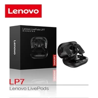lenovo lp7 wireless earphone bt 5 0 handfree headphone dual stereo bass ipx5 waterproof sport long standby low latency headset