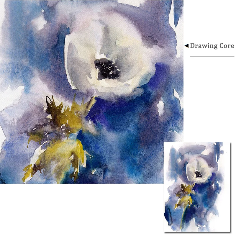 Anemones белая фиолетовая синяя Цветочная печать абстрактная ботаническая стена