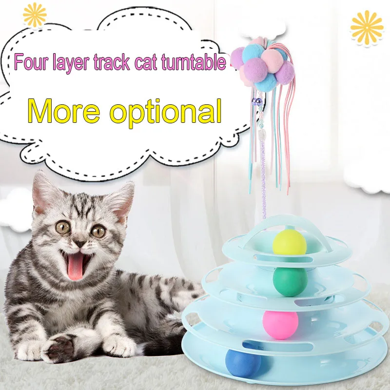 

Three Layer Four Layer Cat Toy Turntable Ball Plug Fairy Stick Spring Hamster Pet Play Fidget Toys Cat Accessories Pet Products