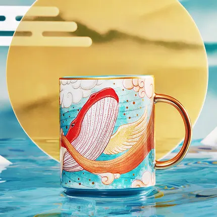 

Chinese Style Retro Ceramics Mug Coffee Milk Tea Mug Couple Cups Drinkware Free Shipping Gift Box