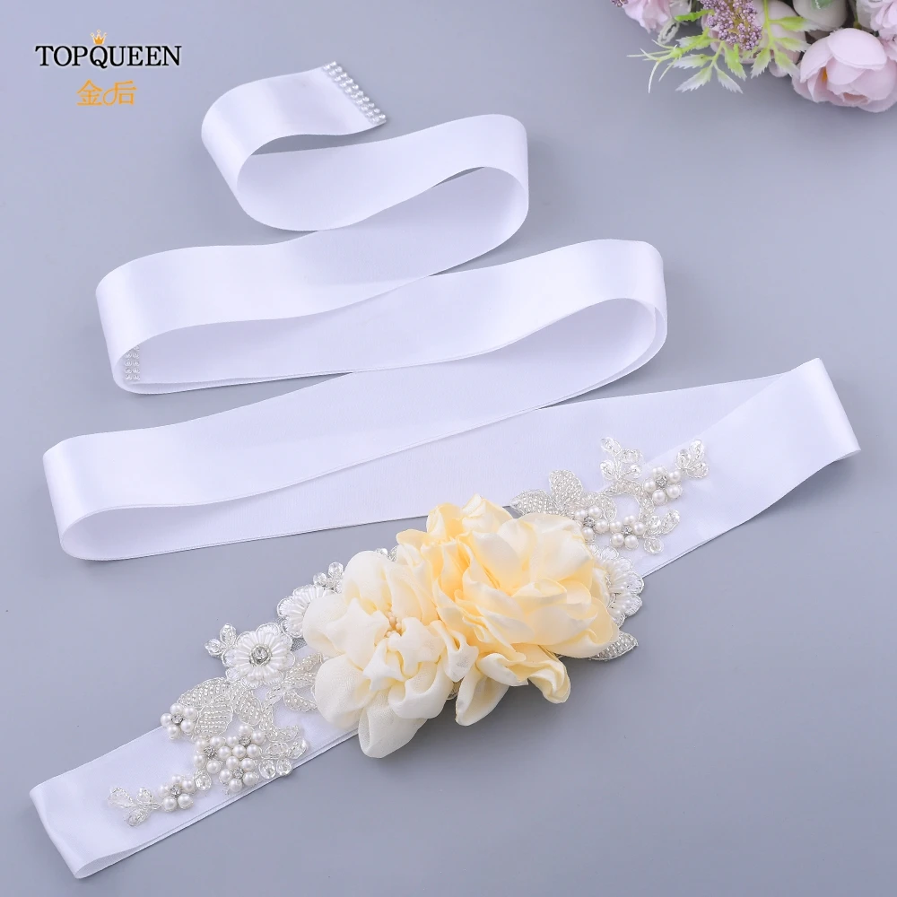 

TOPQUEEN S172 Beautiful Wedding Belts Big Flower Bridal Belt Bridesmaid Big fancy Belt for Girls Party Belts Woman Flowers Belt