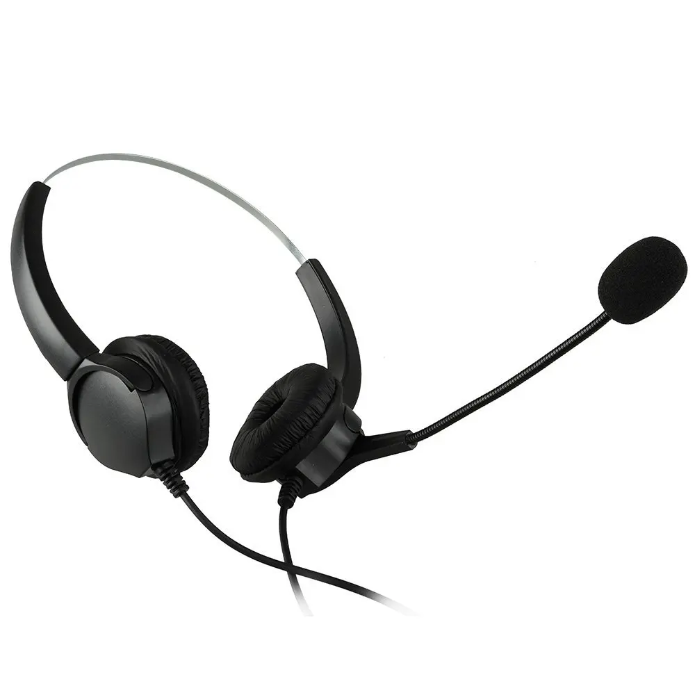 Best Corded Telephone Headset With Microphone Noise Cancelling for Call Center Adapter For Most | Компьютеры и офис