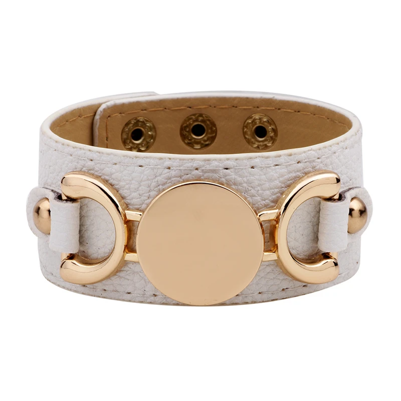 Модный женский браслет Heeda Kpop с большим именем широкий из искусственной кожи